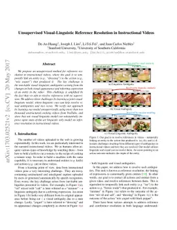 Unsupervised Visual-Linguistic Reference Resolution in Instructional
  Videos