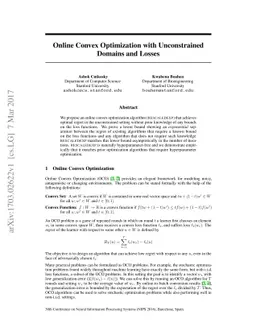 Online Convex Optimization with Unconstrained Domains and Losses