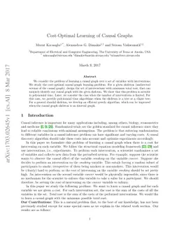 Cost-Optimal Learning of Causal Graphs