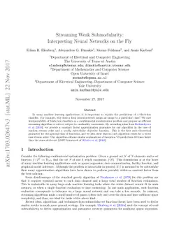 Streaming Weak Submodularity: Interpreting Neural Networks on the Fly