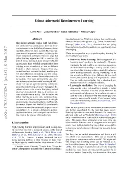 Robust Adversarial Reinforcement Learning