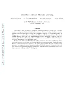 Byzantine-Tolerant Machine Learning