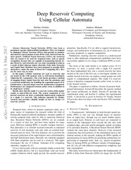 Deep Reservoir Computing Using Cellular Automata