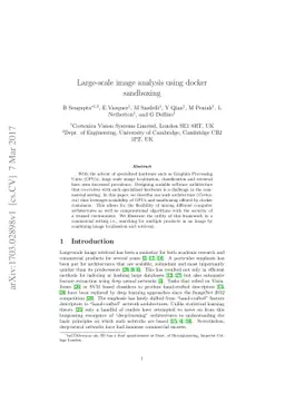 Large-scale image analysis using docker sandboxing