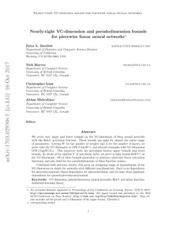 Nearly-tight VC-dimension and pseudodimension bounds for piecewise
  linear neural networks