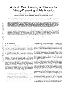 A Hybrid Deep Learning Architecture for Privacy-Preserving Mobile
  Analytics