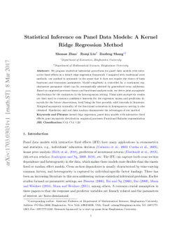 Statistical Inference on Panel Data Models: A Kernel Ridge Regression
  Method