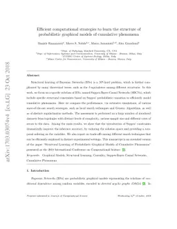 Efficient computational strategies to learn the structure of
  probabilistic graphical models of cumulative phenomena