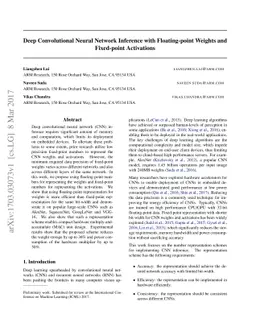 Deep Convolutional Neural Network Inference with Floating-point Weights
  and Fixed-point Activations