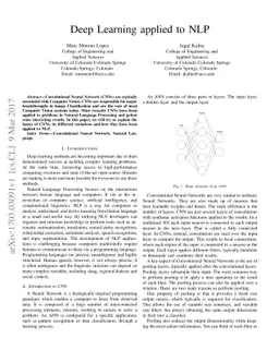 Deep Learning applied to NLP