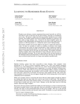 Learning to Remember Rare Events