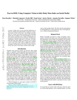 Face-to-BMI: Using Computer Vision to Infer Body Mass Index on Social
  Media