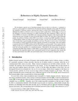 Robustness in Highly Dynamic Networks
