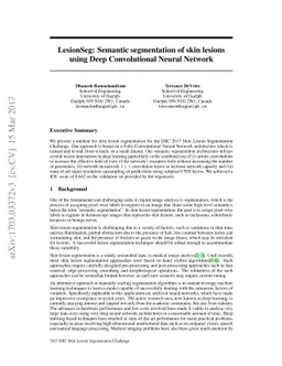 LesionSeg: Semantic segmentation of skin lesions using Deep
  Convolutional Neural Network