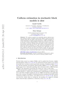 Uniform estimation in stochastic block models is slow