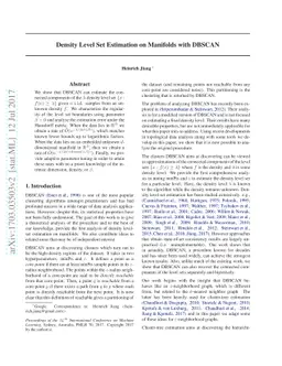 Density Level Set Estimation on Manifolds with DBSCAN