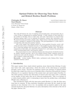 Optimal Policies for Observing Time Series and Related Restless Bandit
  Problems