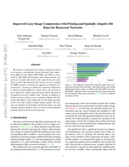 Improved Lossy Image Compression with Priming and Spatially Adaptive Bit
  Rates for Recurrent Networks