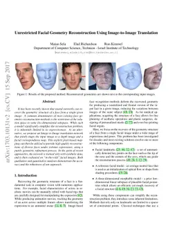 Unrestricted Facial Geometry Reconstruction Using Image-to-Image
  Translation