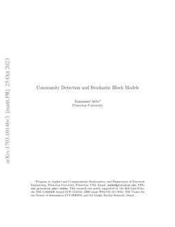 Community Detection and Stochastic Block Models