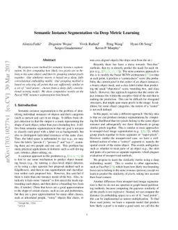 Semantic Instance Segmentation via Deep Metric Learning