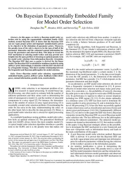On Bayesian Exponentially Embedded Family for Model Order Selection
