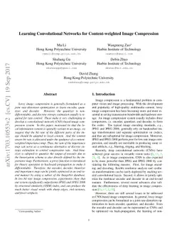 Learning Convolutional Networks for Content-weighted Image Compression