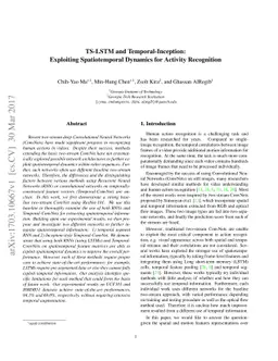 TS-LSTM and Temporal-Inception: Exploiting Spatiotemporal Dynamics for
  Activity Recognition