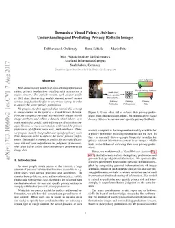 Towards a Visual Privacy Advisor: Understanding and Predicting Privacy
  Risks in Images