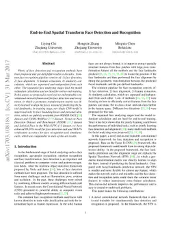 End-To-End Face Detection and Recognition