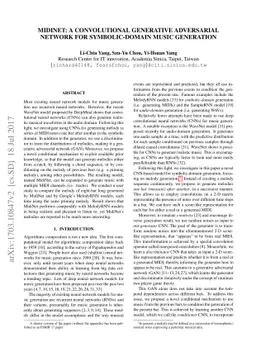 MidiNet: A Convolutional Generative Adversarial Network for
  Symbolic-domain Music Generation