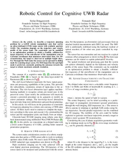 Robotic Control for Cognitive UWB Radar