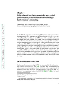 Validation of hardware events for successful performance pattern
  identification in High Performance Computing
