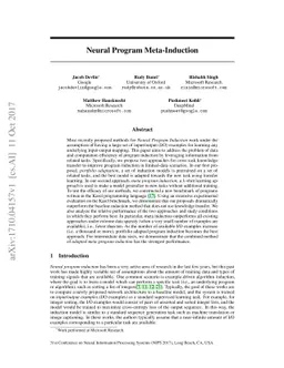 Neural Program Meta-Induction