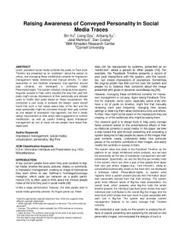 Raising Awareness of Conveyed Personality In Social Media Traces