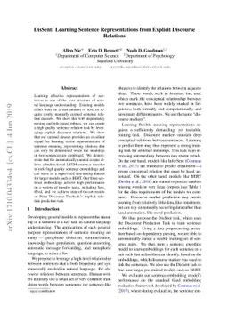 DisSent: Sentence Representation Learning from Explicit Discourse
  Relations