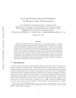 Learning Koopman Invariant Subspaces for Dynamic Mode Decomposition
