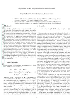 Sign-Constrained Regularized Loss Minimization
