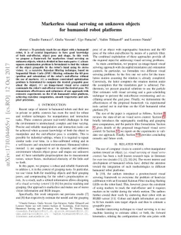 Markerless visual servoing on unknown objects for humanoid robot
  platforms