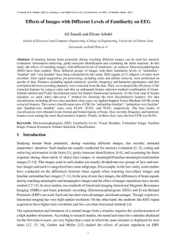 Effects of Images with Different Levels of Familiarity on EEG