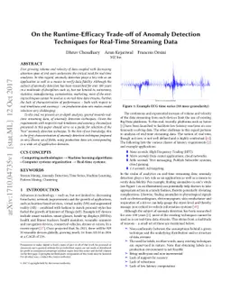 On the Runtime-Efficacy Trade-off of Anomaly Detection Techniques for
  Real-Time Streaming Data