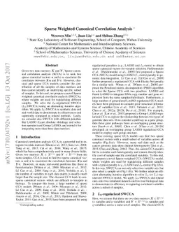 Sparse Weighted Canonical Correlation Analysis