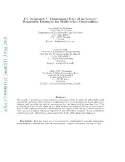 On Integrated $L^{1}$ Convergence Rate of an Isotonic Regression
  Estimator for Multivariate Observations