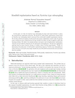 Manifold regularization based on Nystr{ö}m type subsampling