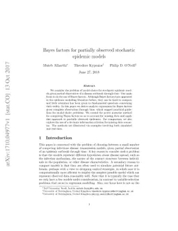 Bayes factors for partially observed stochastic epidemic models