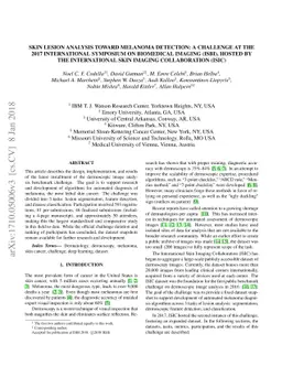 Skin Lesion Analysis Toward Melanoma Detection: A Challenge at the 2017
  International Symposium on Biomedical Imaging (ISBI), Hosted by the
  International Skin Imaging Collaboration (ISIC)