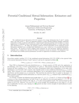 Potential Conditional Mutual Information: Estimators, Properties and
  Applications