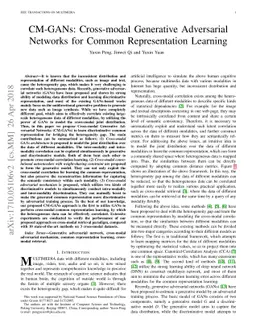 CM-GANs: Cross-modal Generative Adversarial Networks for Common
  Representation Learning