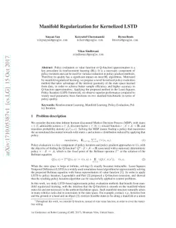 Manifold Regularization for Kernelized LSTD