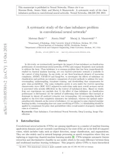 A systematic study of the class imbalance problem in convolutional
  neural networks